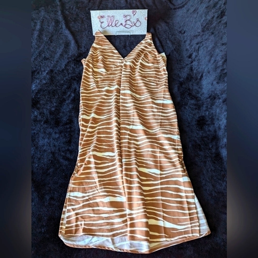 Zebra Print Slip Dress M